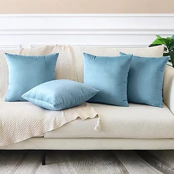 Light Grey -Plush Velvet Pillow Covers (18x18) – Ultra-Soft & Cozy , Perfect for Living Room, Bedroom and Outdoor . ( pack of 4 )