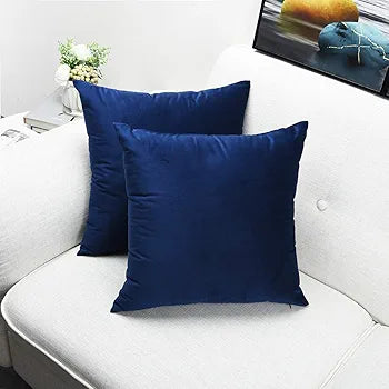 Navy Blue - Plush Velvet Pillow Covers (18x18) – Ultra-Soft & Cozy , Perfect for Living Room, Bedroom and Outdoor. (Pack of 4 )