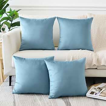Light Grey -Plush Velvet Pillow Covers (18x18) – Ultra-Soft & Cozy , Perfect for Living Room, Bedroom and Outdoor . ( pack of 4 )