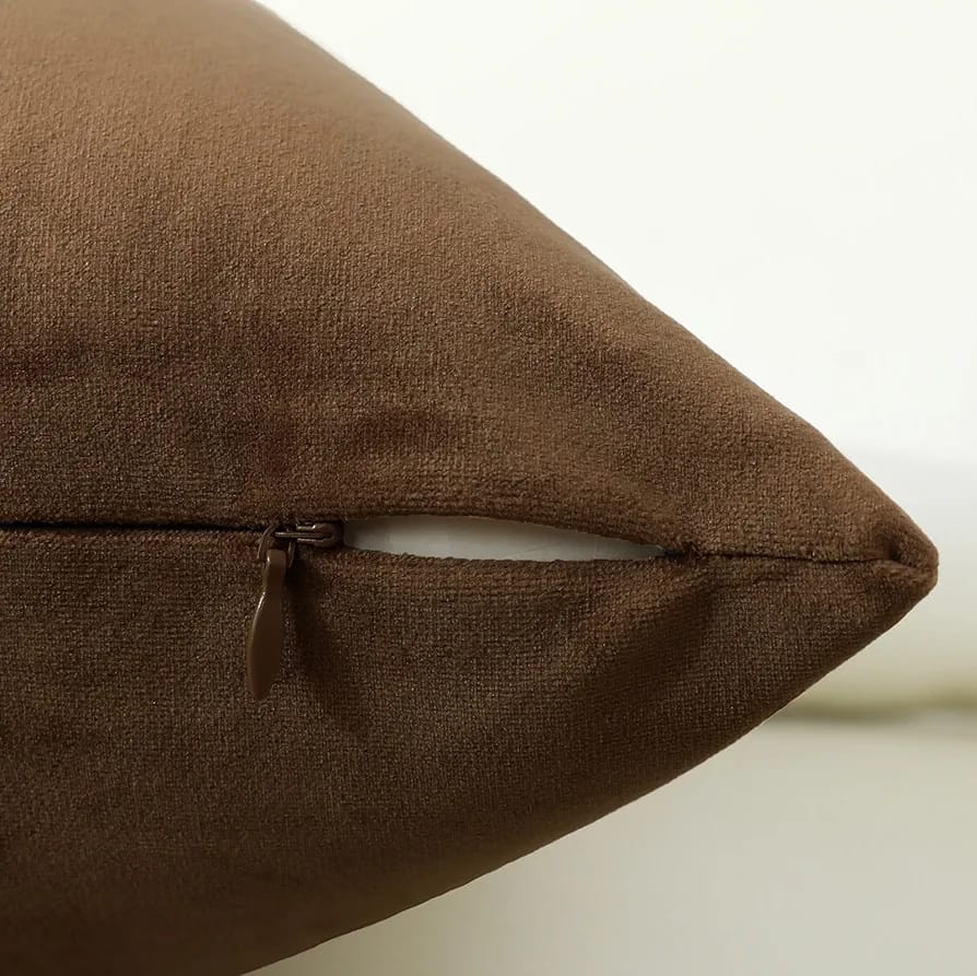 Premium Brown Velvet Pillow Covers – Pack of 2