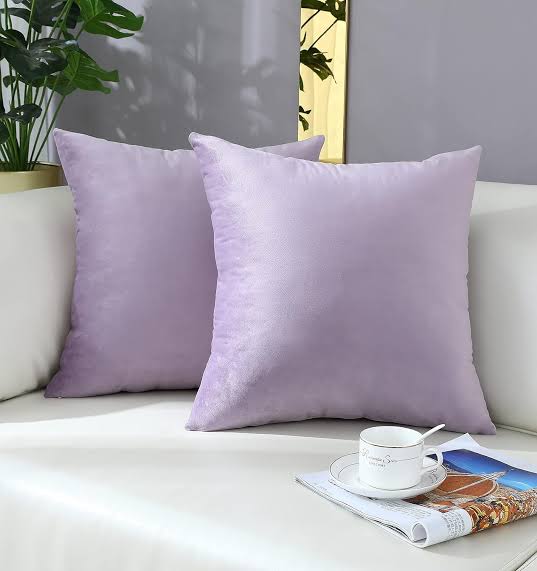 Lavender - Plush Velvet Pillow Covers (18x18) – Ultra-Soft & Cozy , Perfect for Living Room, Bedroom and Outdoor .(pack of 2 )